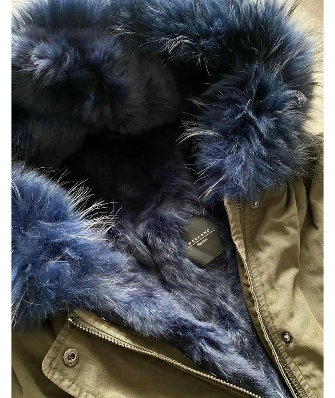 WEEKEND MAX MARA Хаки меховая парка, фото 4
