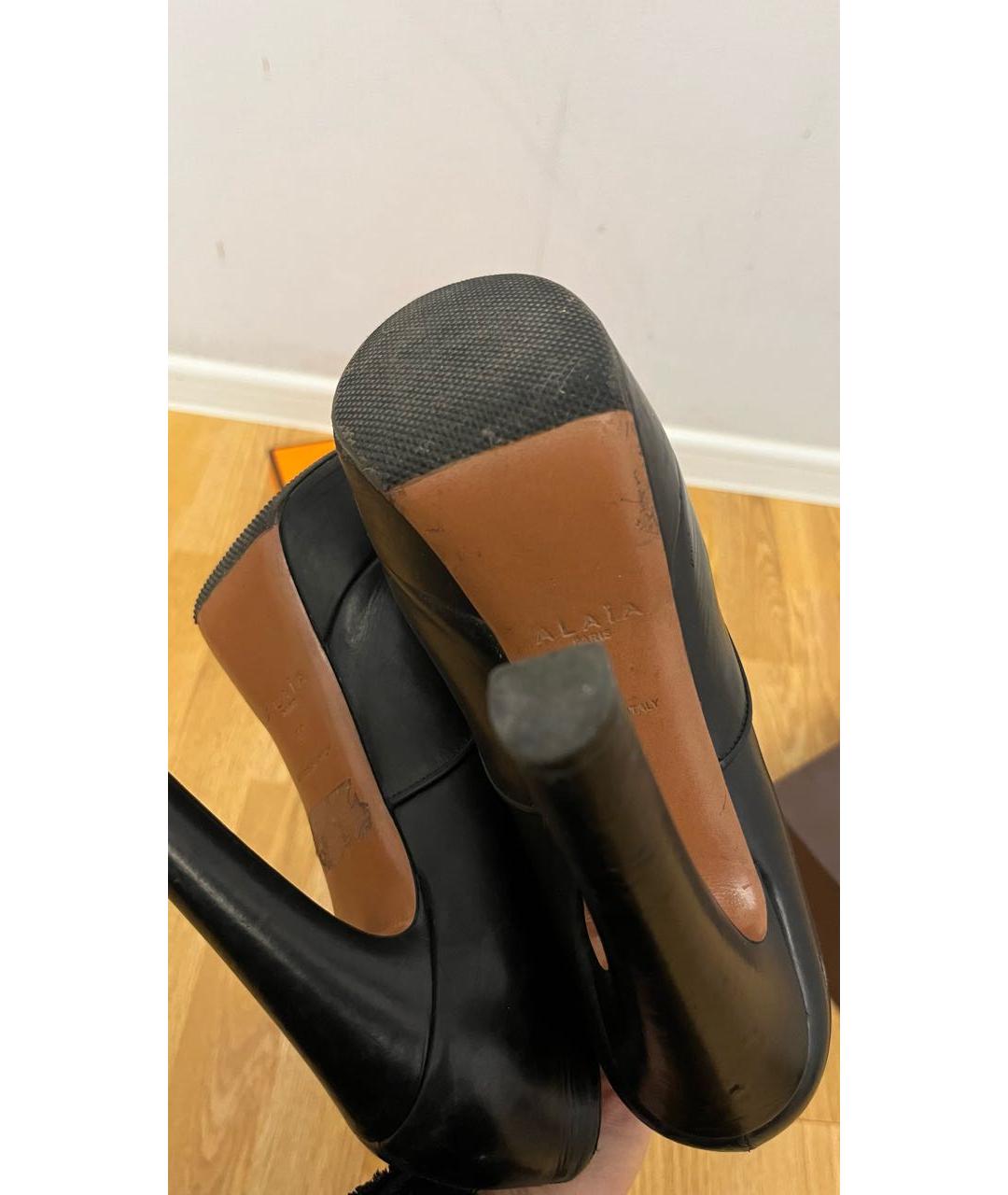 ALAIA Черные кожаные ботильоны, фото 4