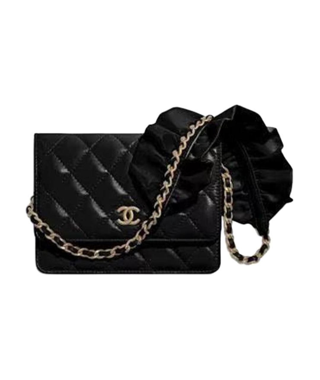 CHANEL Черный кожаный кошелек, фото 1