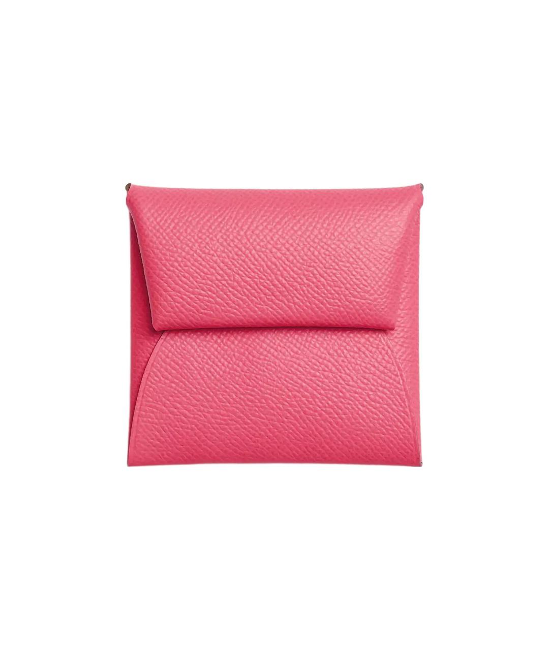 HERMES Розовый кожаный кошелек, фото 1