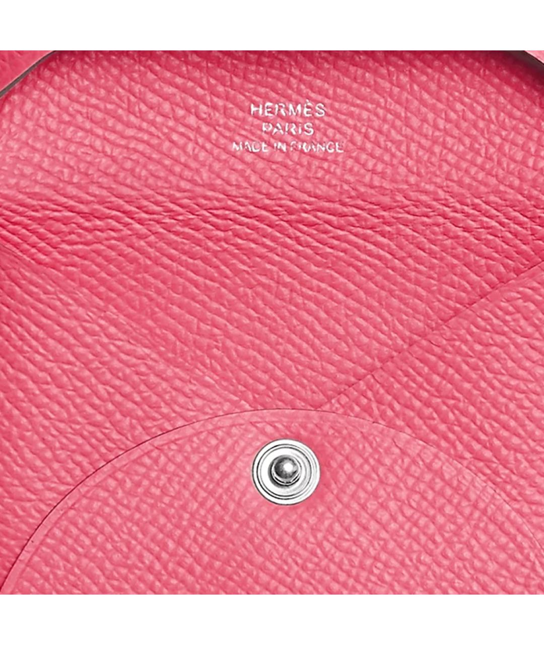 HERMES Розовый кожаный кошелек, фото 3