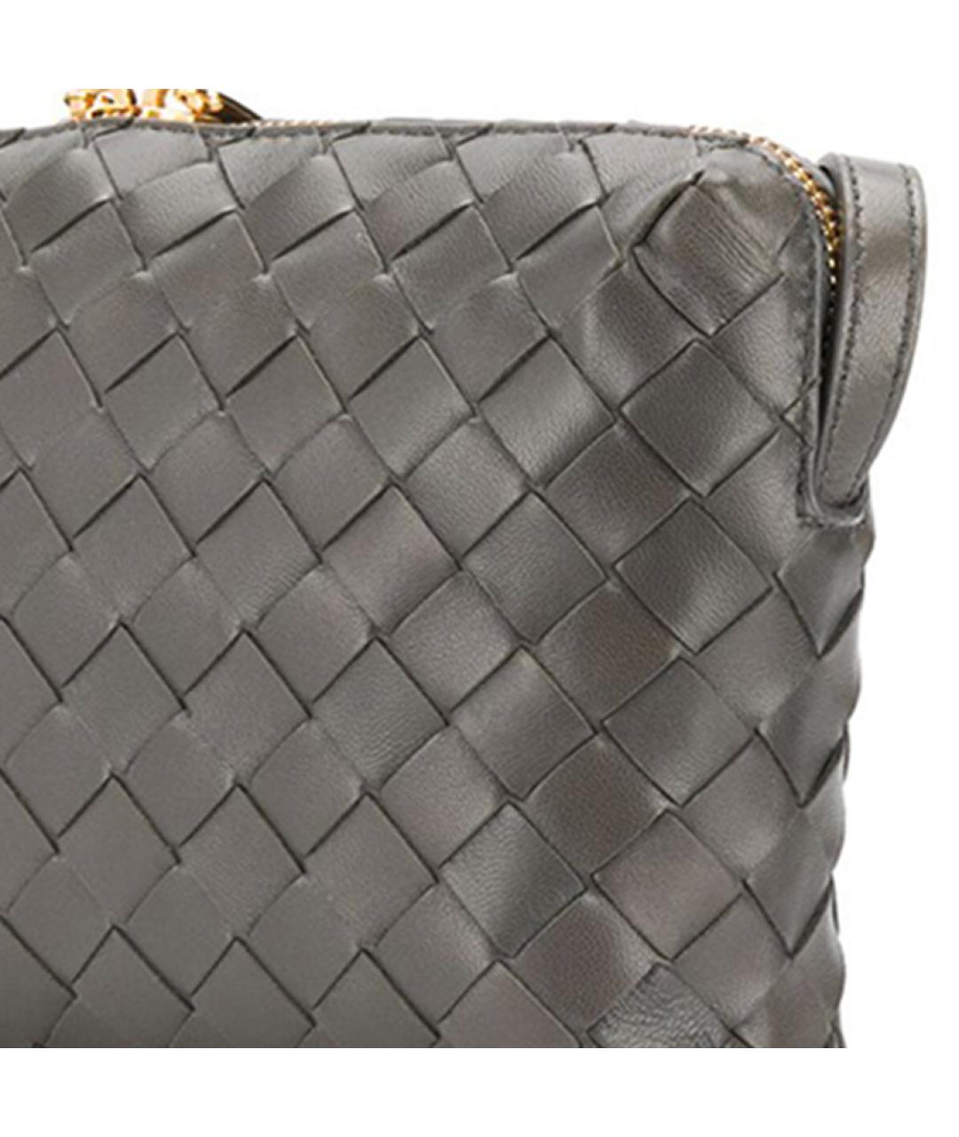 BOTTEGA VENETA Серая кожаная сумка через плечо, фото 5