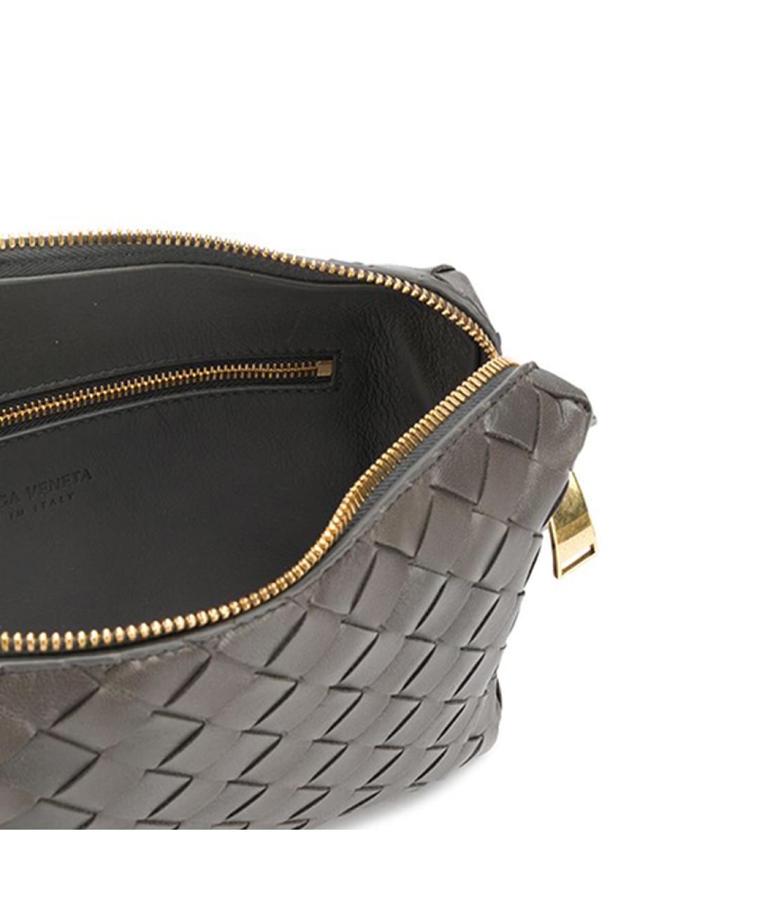 BOTTEGA VENETA Серая кожаная сумка через плечо, фото 3