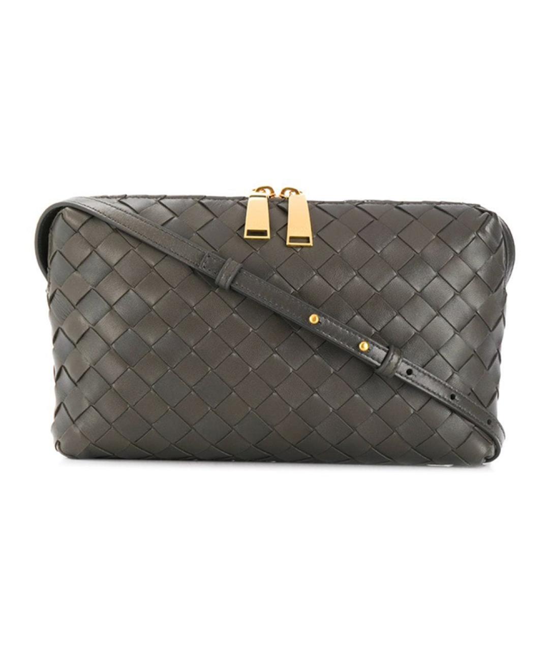 BOTTEGA VENETA Серая кожаная сумка через плечо, фото 1