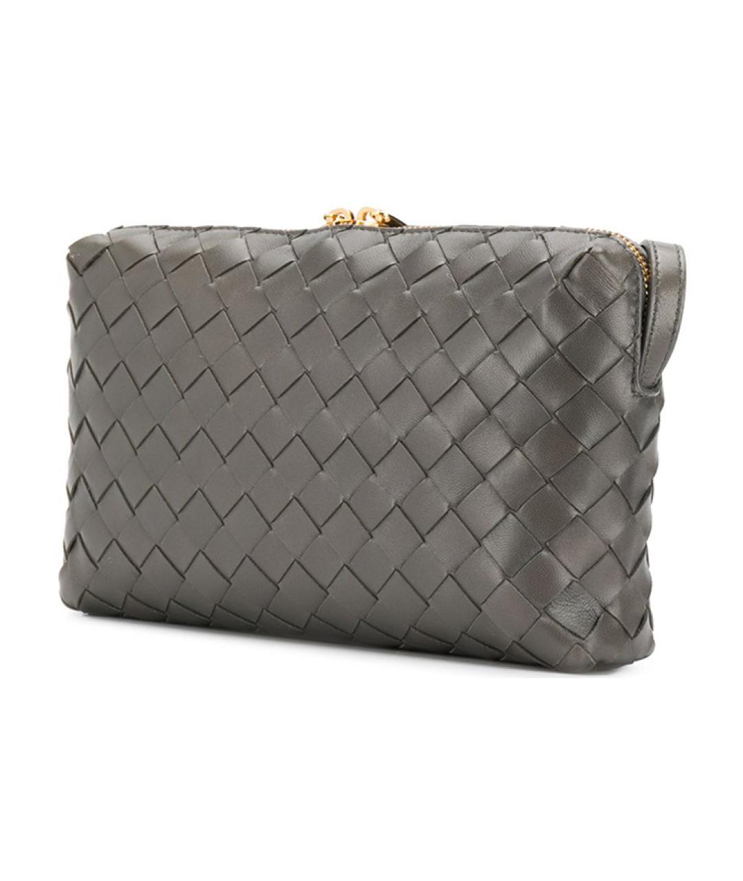 BOTTEGA VENETA Серая кожаная сумка через плечо, фото 2