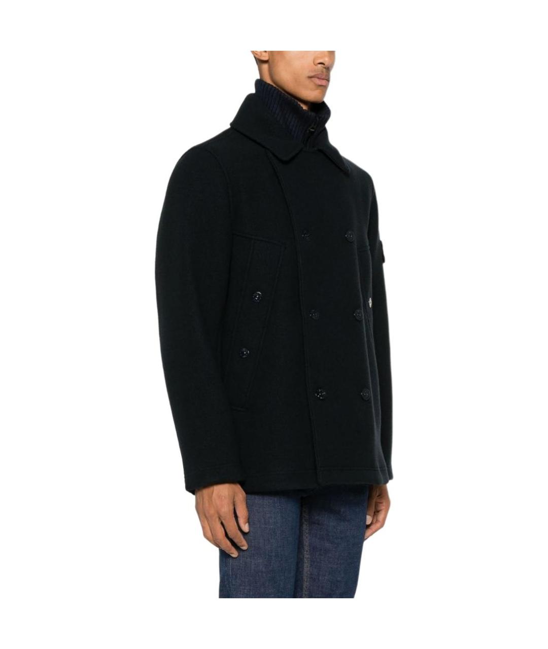 STONE ISLAND Темно-синий тренч / плащ, фото 4