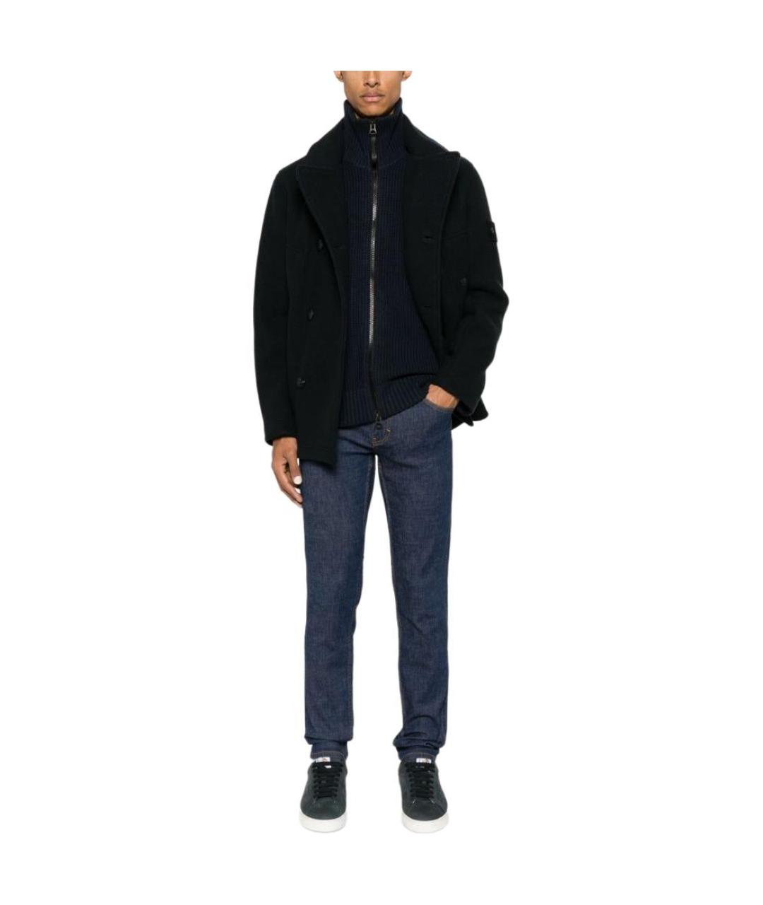 STONE ISLAND Темно-синий тренч / плащ, фото 3