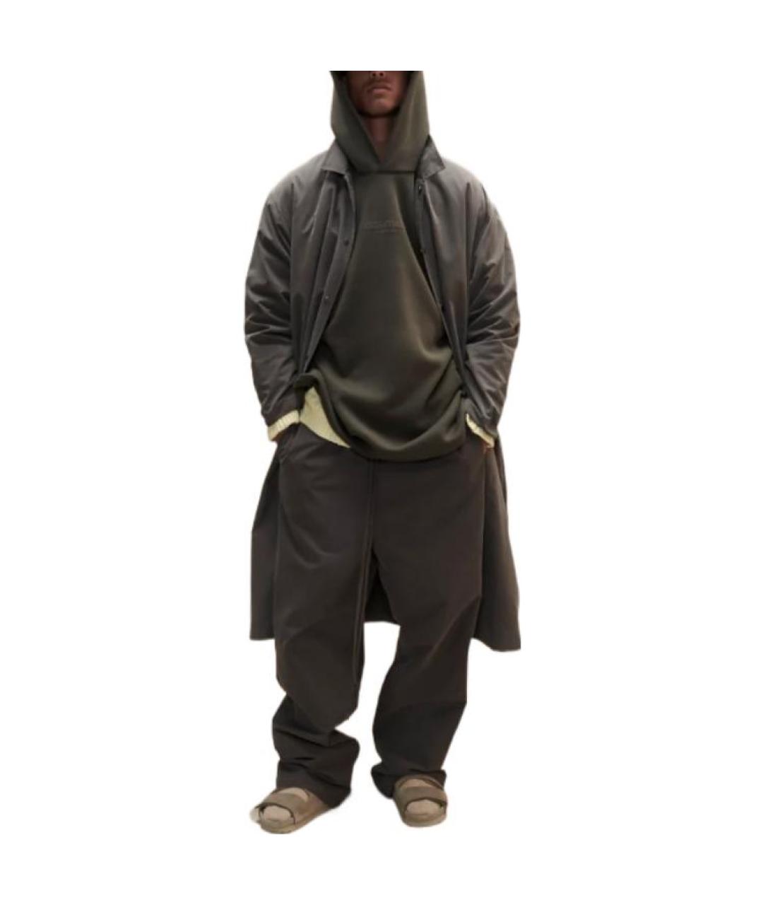 FEAR OF GOD ESSENTIALS Коричневые прямые брюки, фото 3