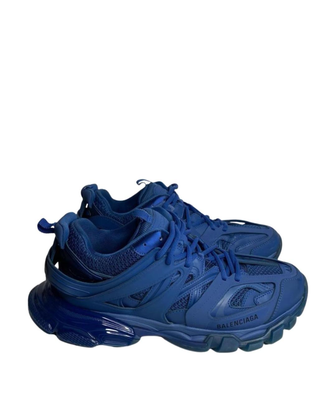BALENCIAGA Темно-синие низкие кроссовки / кеды из искусственной кожи, фото 1