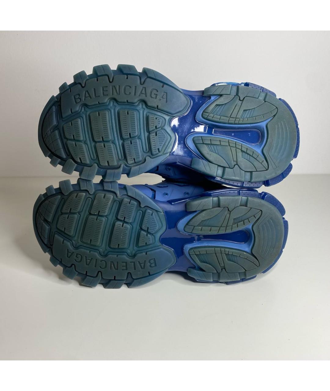 BALENCIAGA Темно-синие низкие кроссовки / кеды из искусственной кожи, фото 5