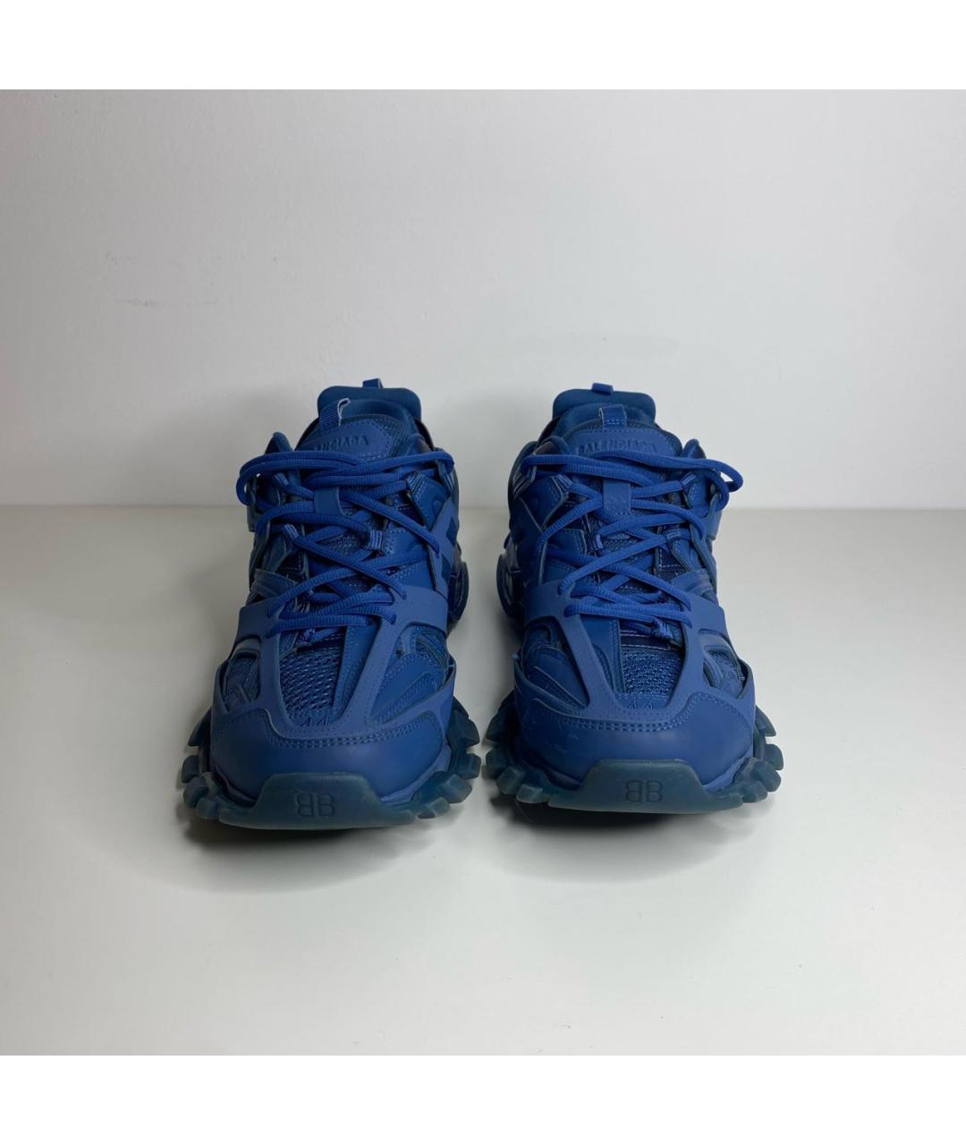 BALENCIAGA Темно-синие низкие кроссовки / кеды из искусственной кожи, фото 2