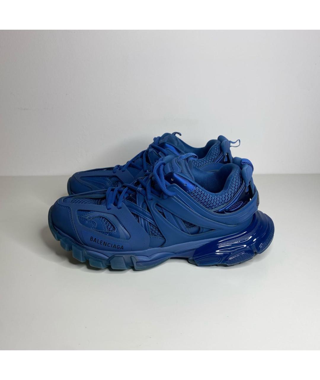 BALENCIAGA Темно-синие низкие кроссовки / кеды из искусственной кожи, фото 3