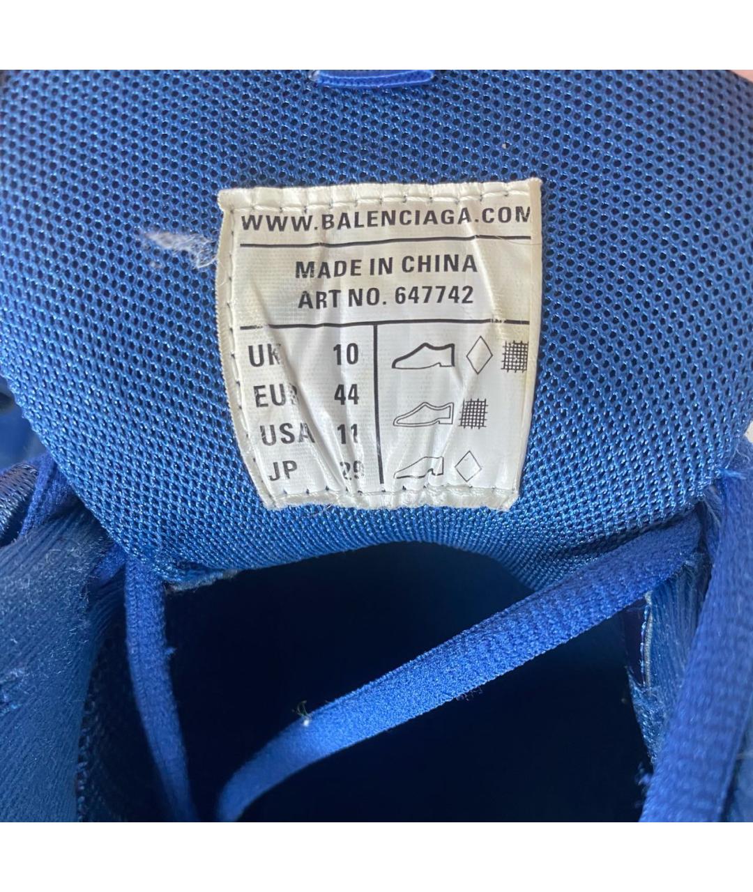 BALENCIAGA Темно-синие низкие кроссовки / кеды из искусственной кожи, фото 8