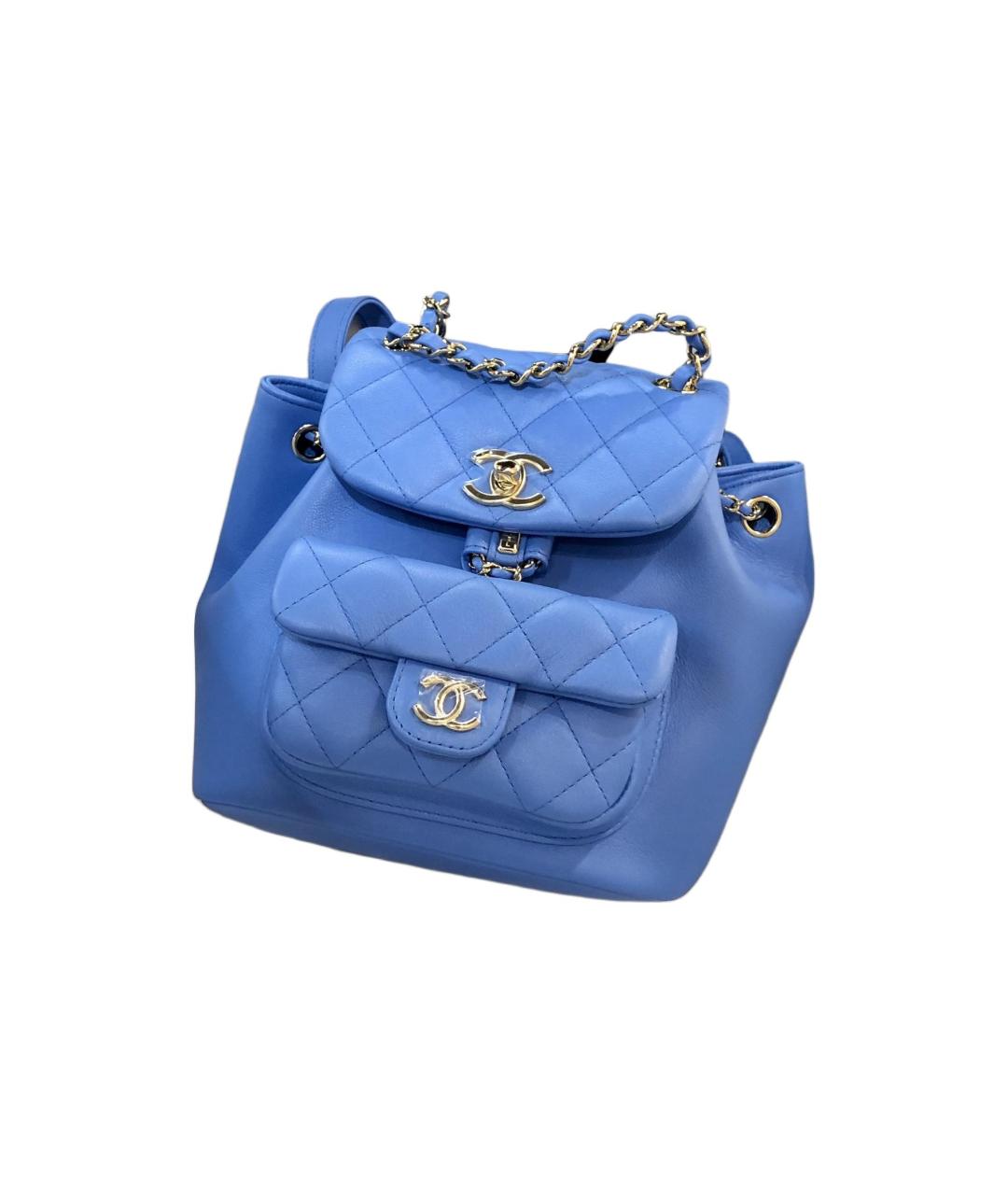 CHANEL Синий кожаный рюкзак, фото 2