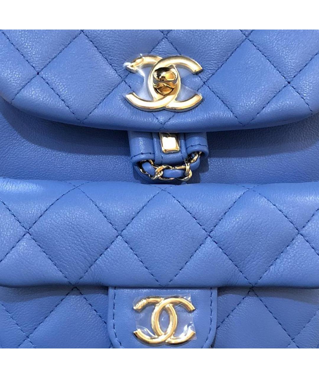 CHANEL Синий кожаный рюкзак, фото 3