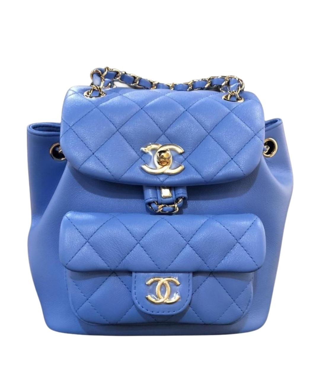 CHANEL Синий кожаный рюкзак, фото 1