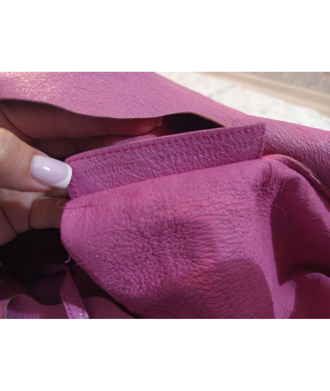 BALENCIAGA Розовая кожаная сумка тоут, фото 6