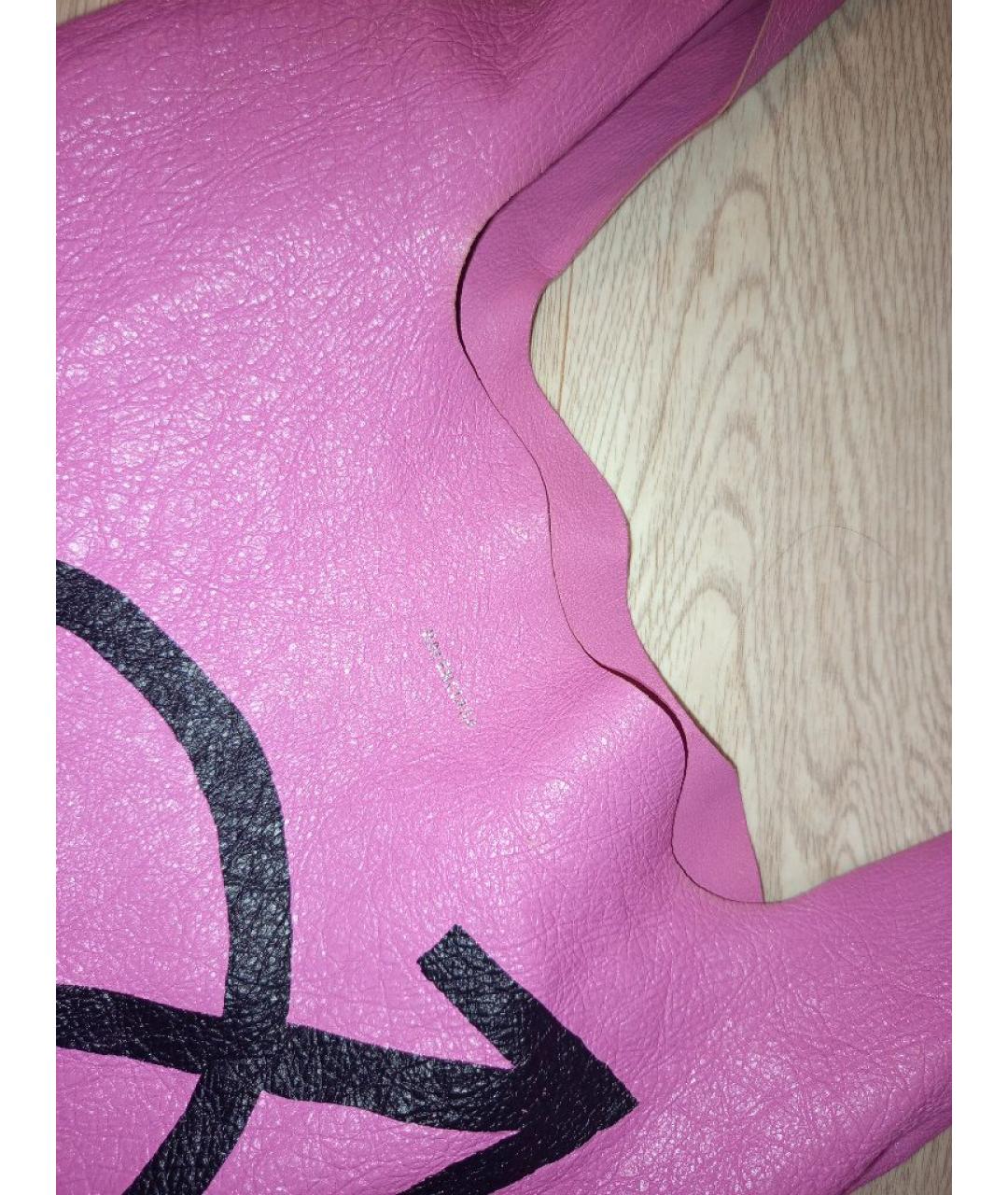 BALENCIAGA Розовая кожаная сумка тоут, фото 2