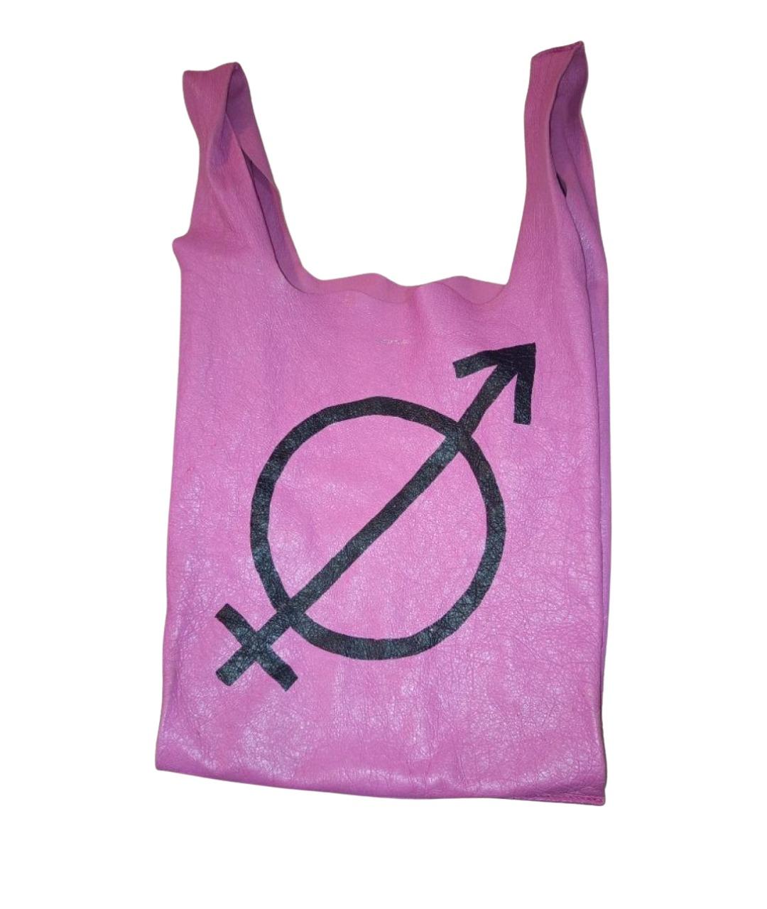 BALENCIAGA Розовая кожаная сумка тоут, фото 1