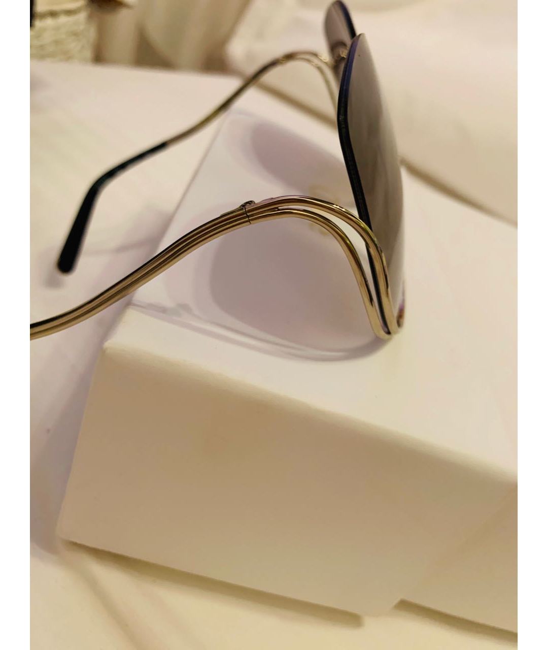 CHLOE Коричневые металлические солнцезащитные очки, фото 3
