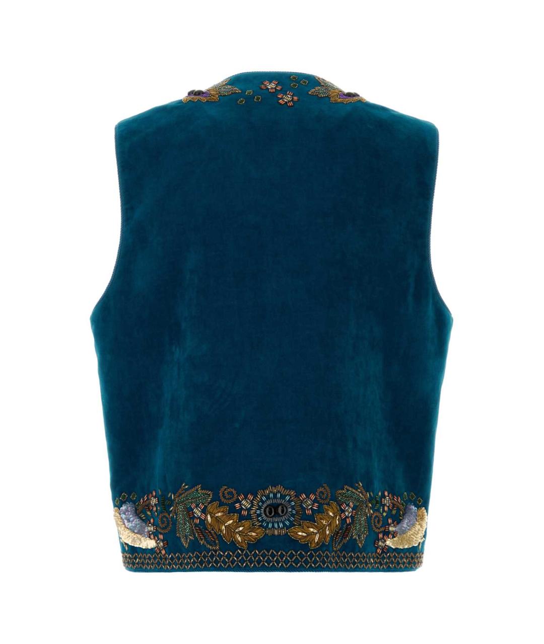 VALENTINO Синий хлопковый жилет, фото 2