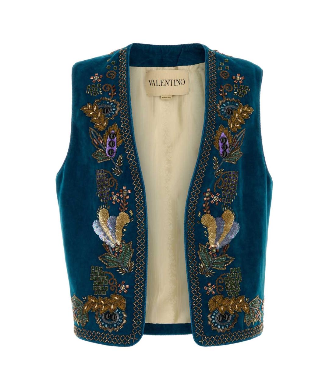 VALENTINO Синий хлопковый жилет, фото 1