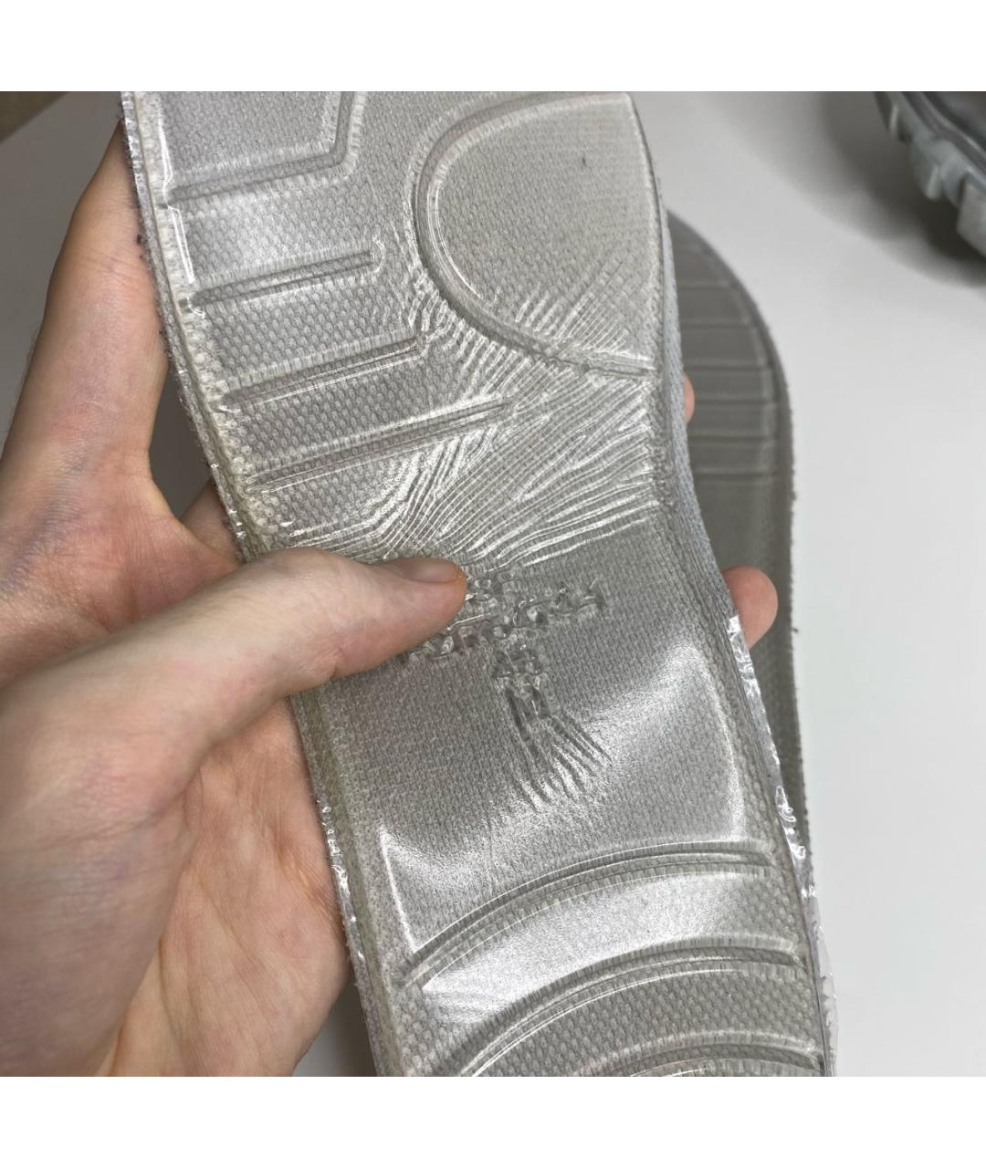 BALENCIAGA Серебряные низкие кроссовки / кеды из искусственной кожи, фото 7