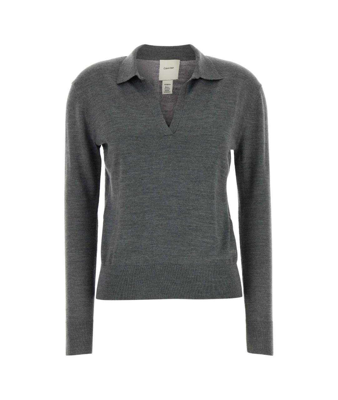 CALVIN KLEIN Серый полиэстеровый джемпер / свитер, фото 1