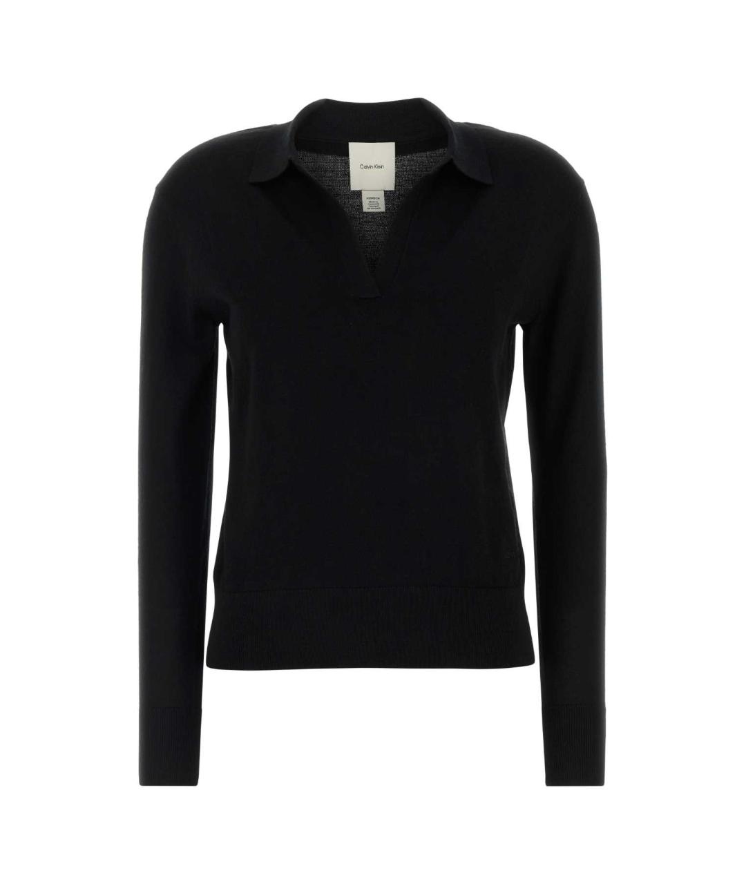 CALVIN KLEIN Черный полиэстеровый джемпер / свитер, фото 1