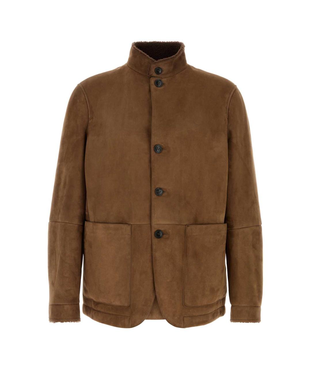 ZEGNA Коричневая замшевая куртка, фото 1