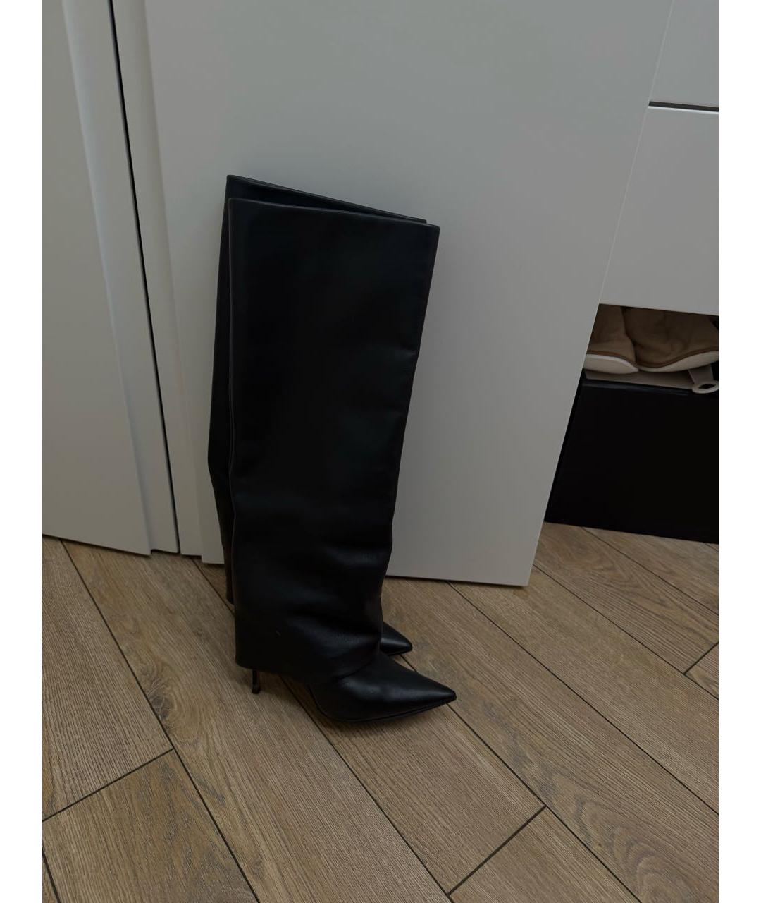 LE SILLA Черные кожаные сапоги, фото 3