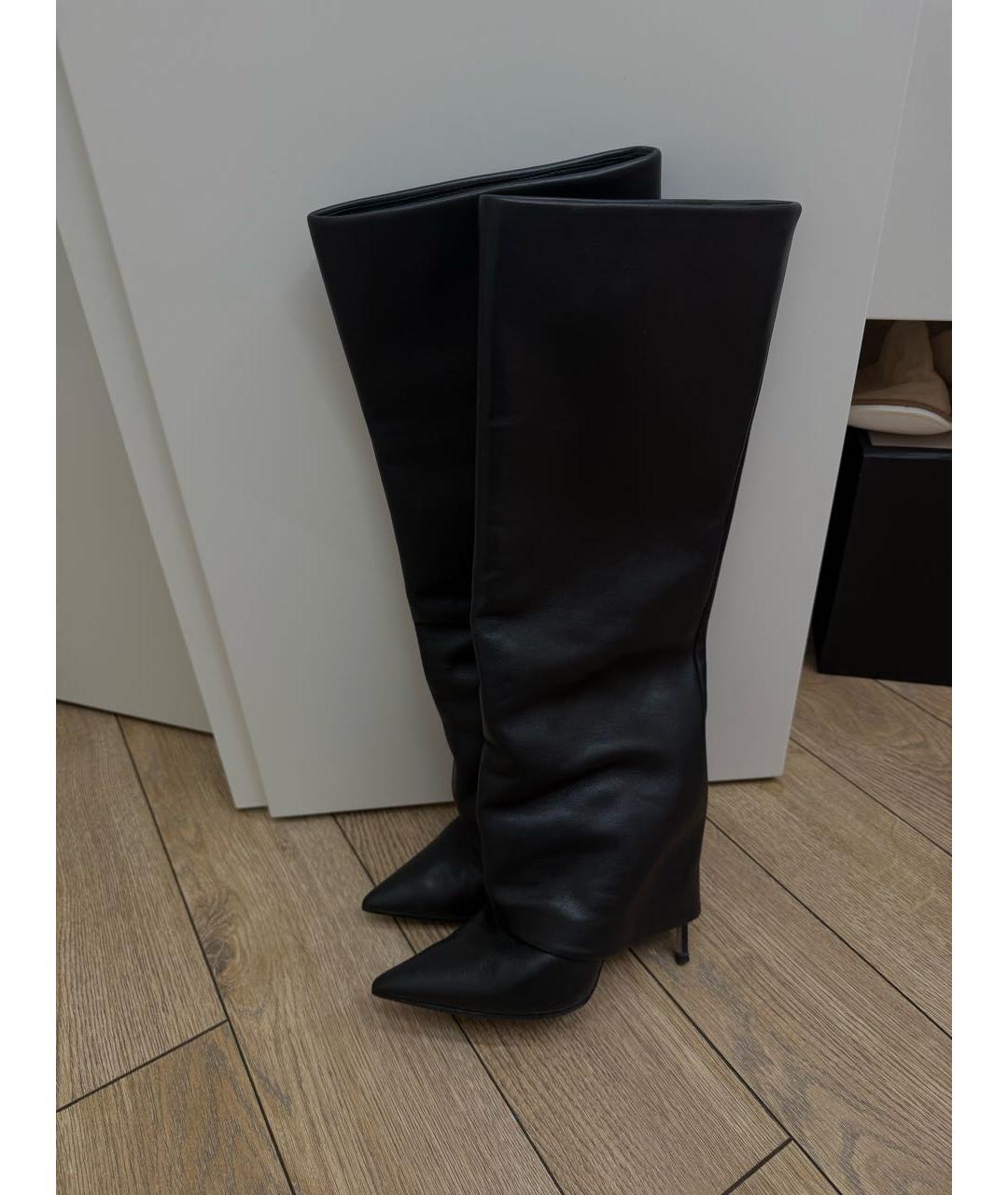LE SILLA Черные кожаные сапоги, фото 2
