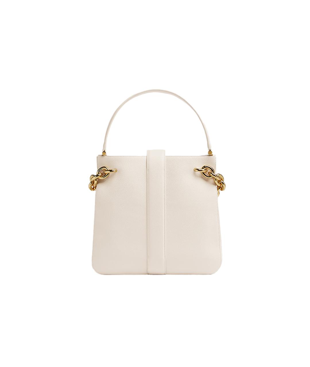 BOTTEGA VENETA Белая кожаная сумка через плечо, фото 4