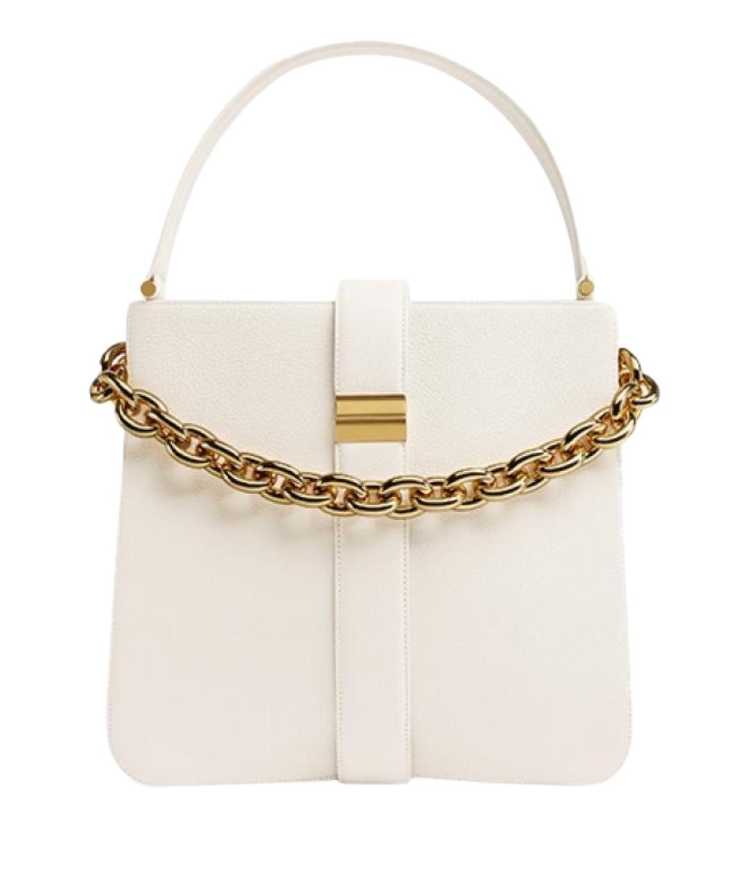 BOTTEGA VENETA Белая кожаная сумка через плечо, фото 1