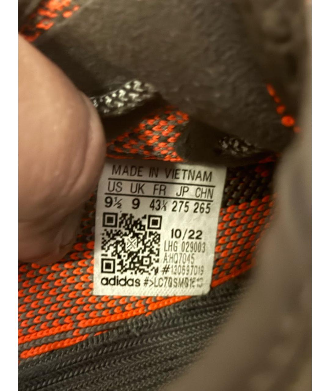 ADIDAS YEEZY Серые текстильные низкие кроссовки / кеды, фото 4