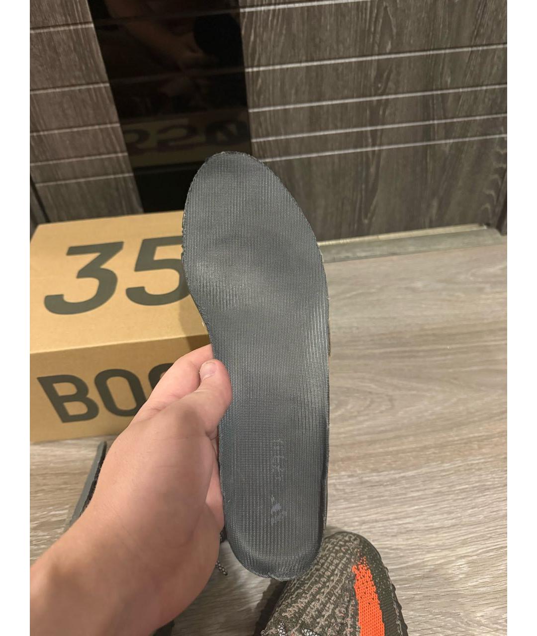 ADIDAS YEEZY Серые текстильные низкие кроссовки / кеды, фото 5