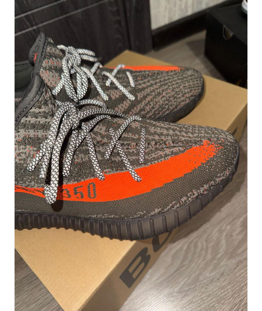 ADIDAS YEEZY Серые текстильные низкие кроссовки / кеды, фото 7