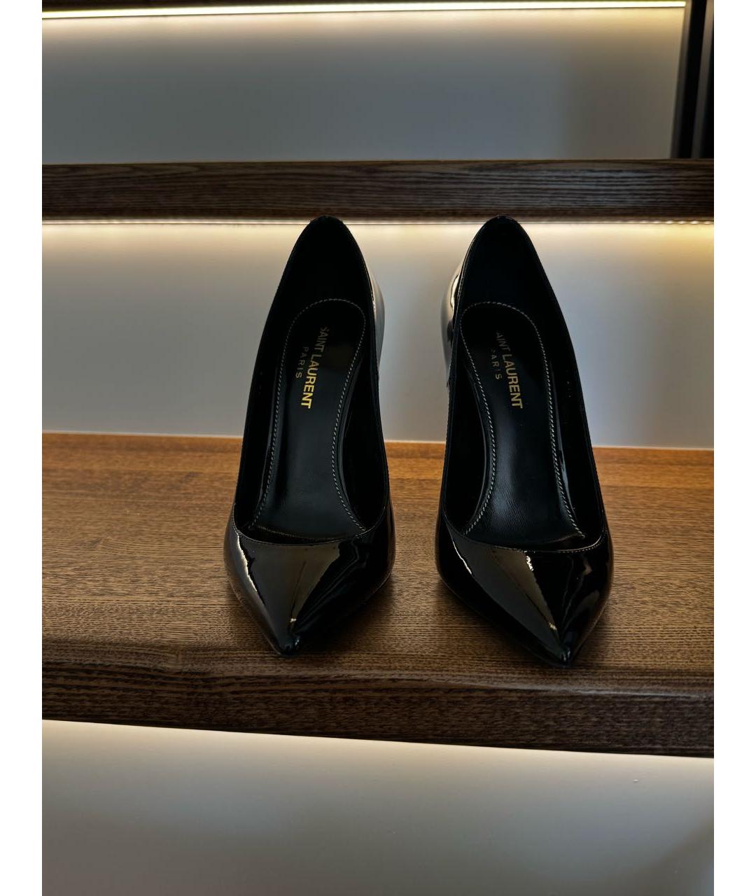 SAINT LAURENT Черные туфли из лакированной кожи, фото 4