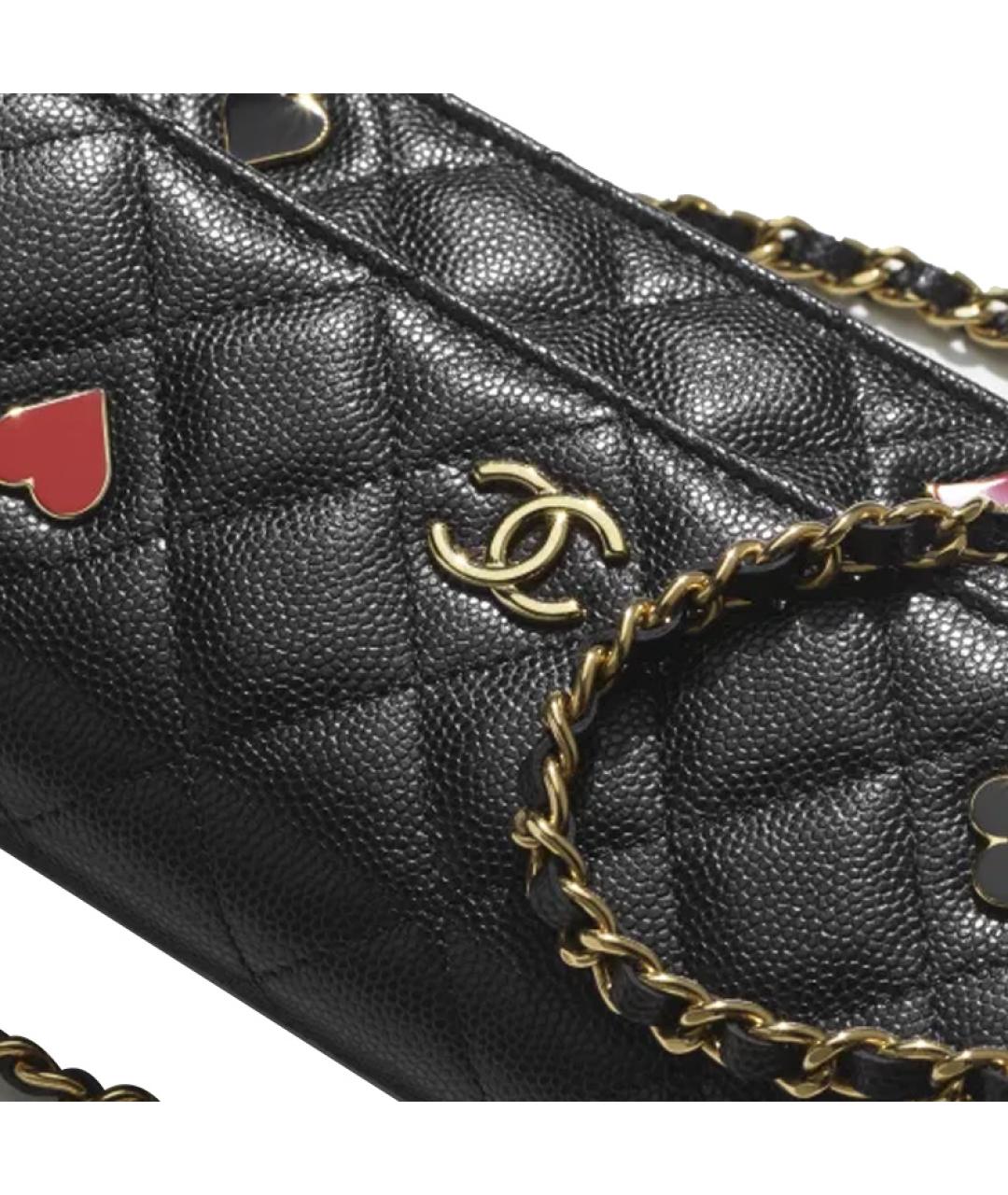 CHANEL Черная кожаная сумка через плечо, фото 4