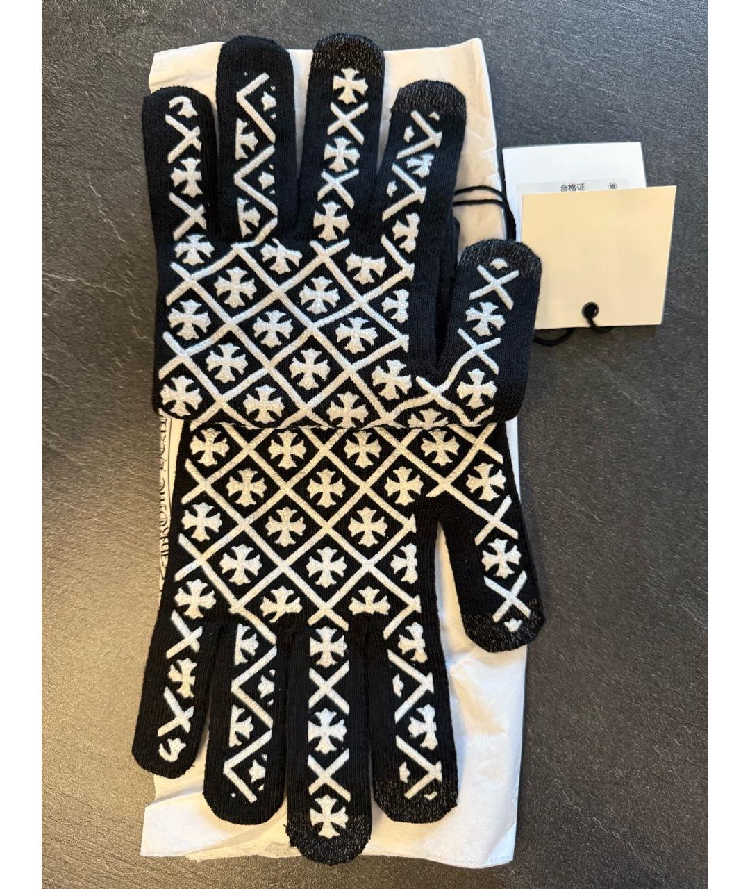 CHROME HEARTS Черные перчатки, фото 3