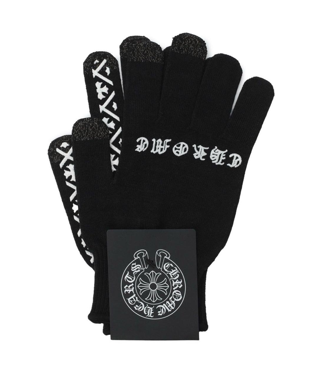 CHROME HEARTS Черные перчатки, фото 6