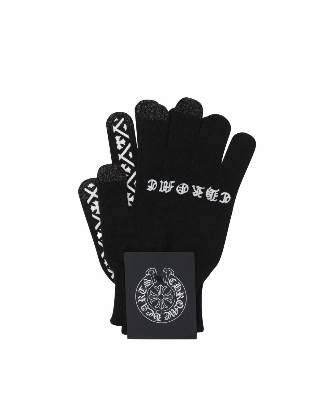 CHROME HEARTS Черные перчатки, фото 1