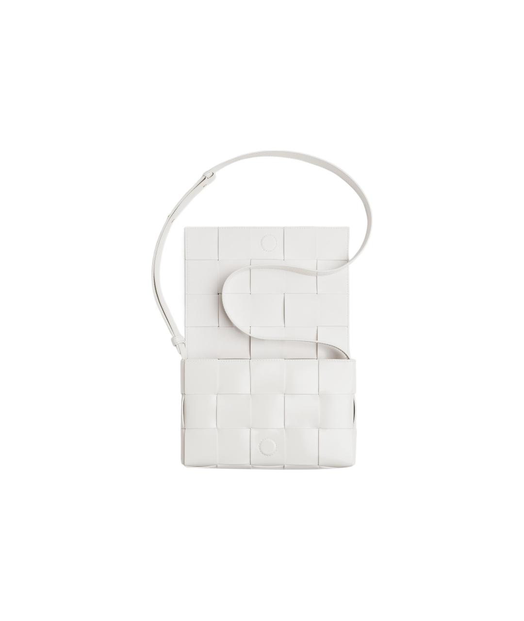 BOTTEGA VENETA Белая кожаная сумка через плечо, фото 4