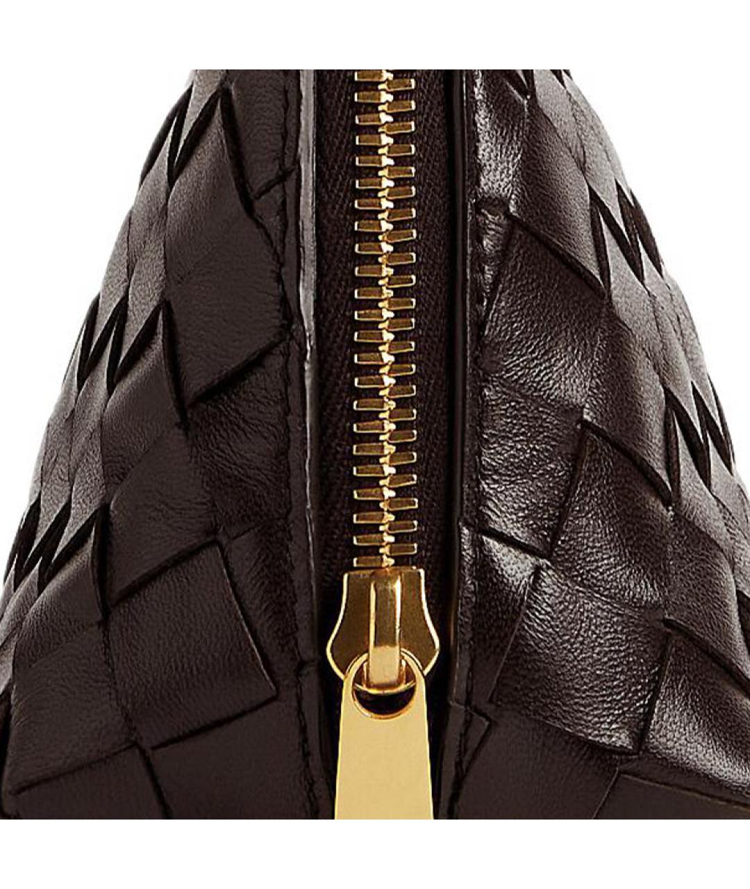 BOTTEGA VENETA Бордовая кожаная косметичка, фото 4