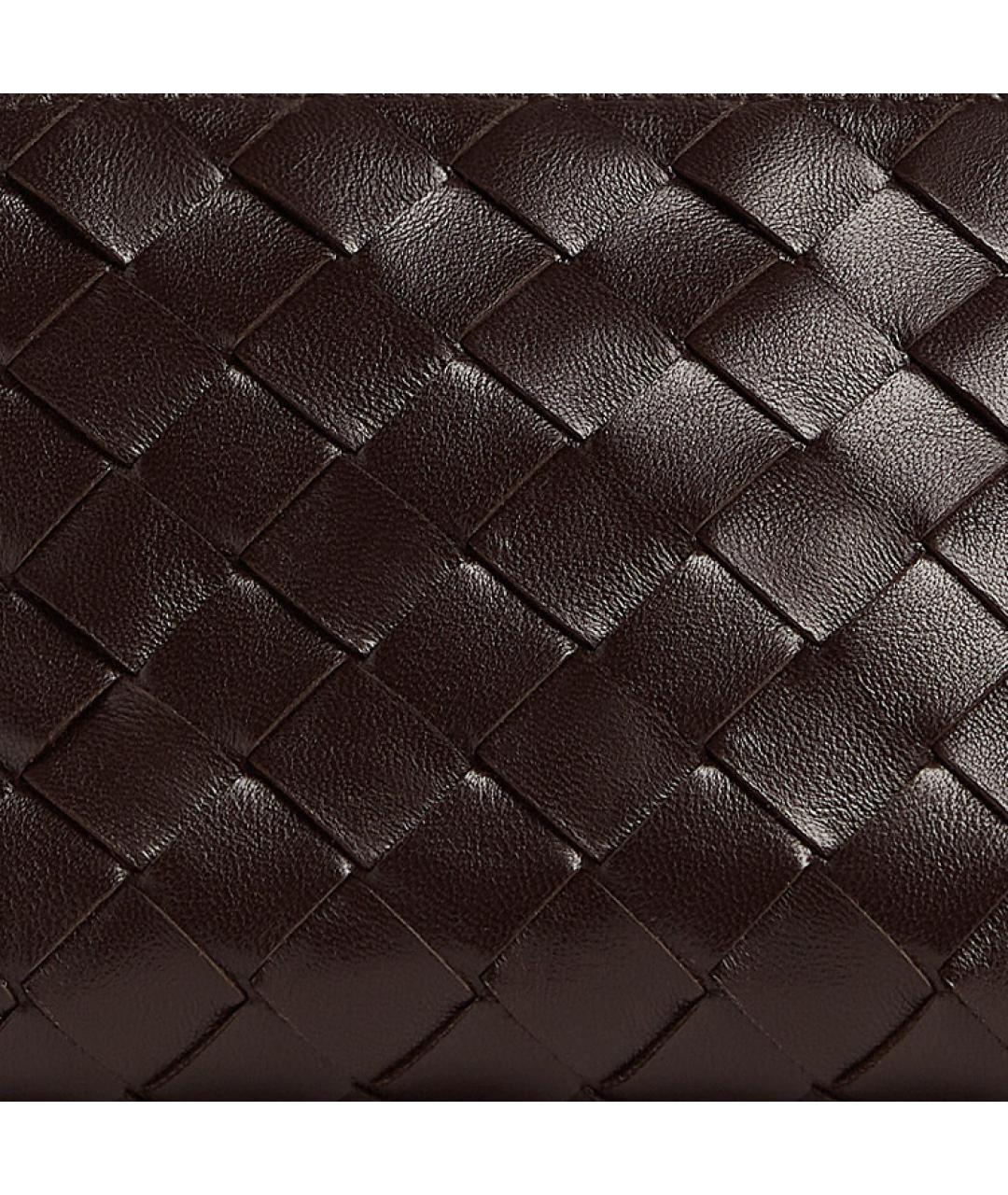 BOTTEGA VENETA Бордовая кожаная косметичка, фото 5