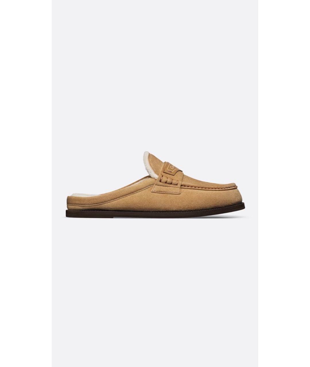 CHRISTIAN DIOR Бежевые замшевые сабо, фото 5