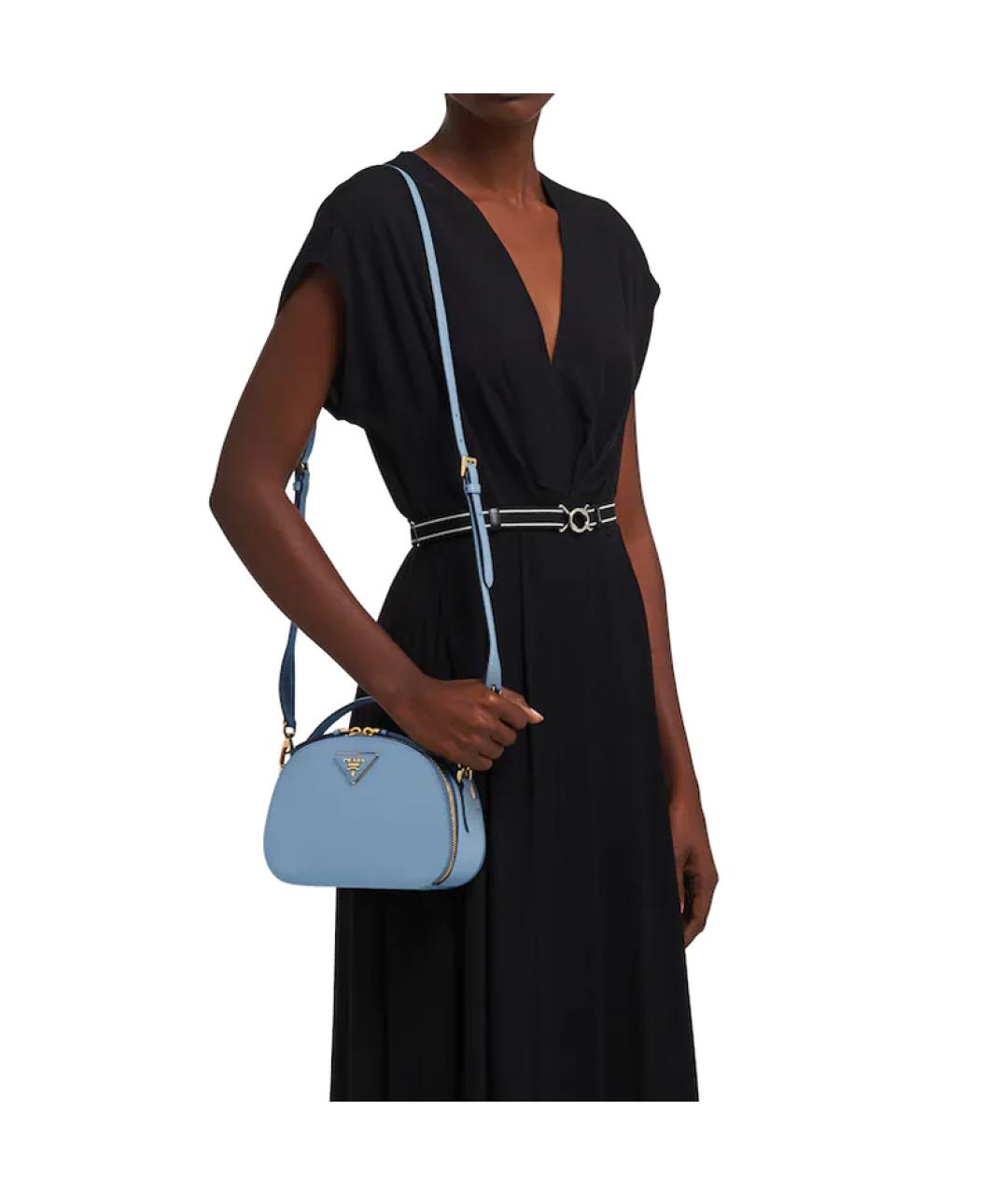 PRADA Голубая кожаная сумка через плечо, фото 4