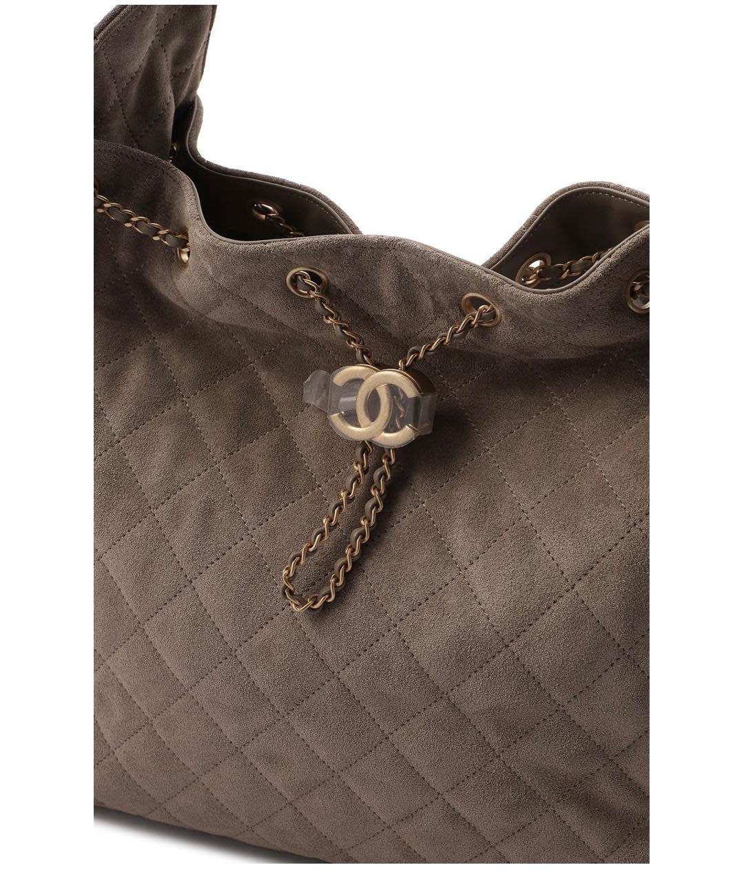 CHANEL Коричневая замшевая сумка через плечо, фото 4