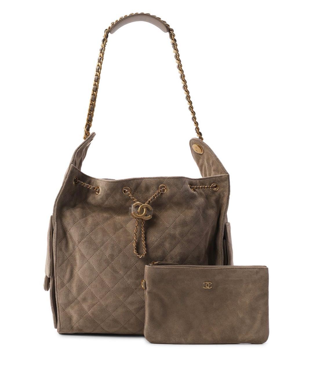 CHANEL Коричневая замшевая сумка через плечо, фото 7