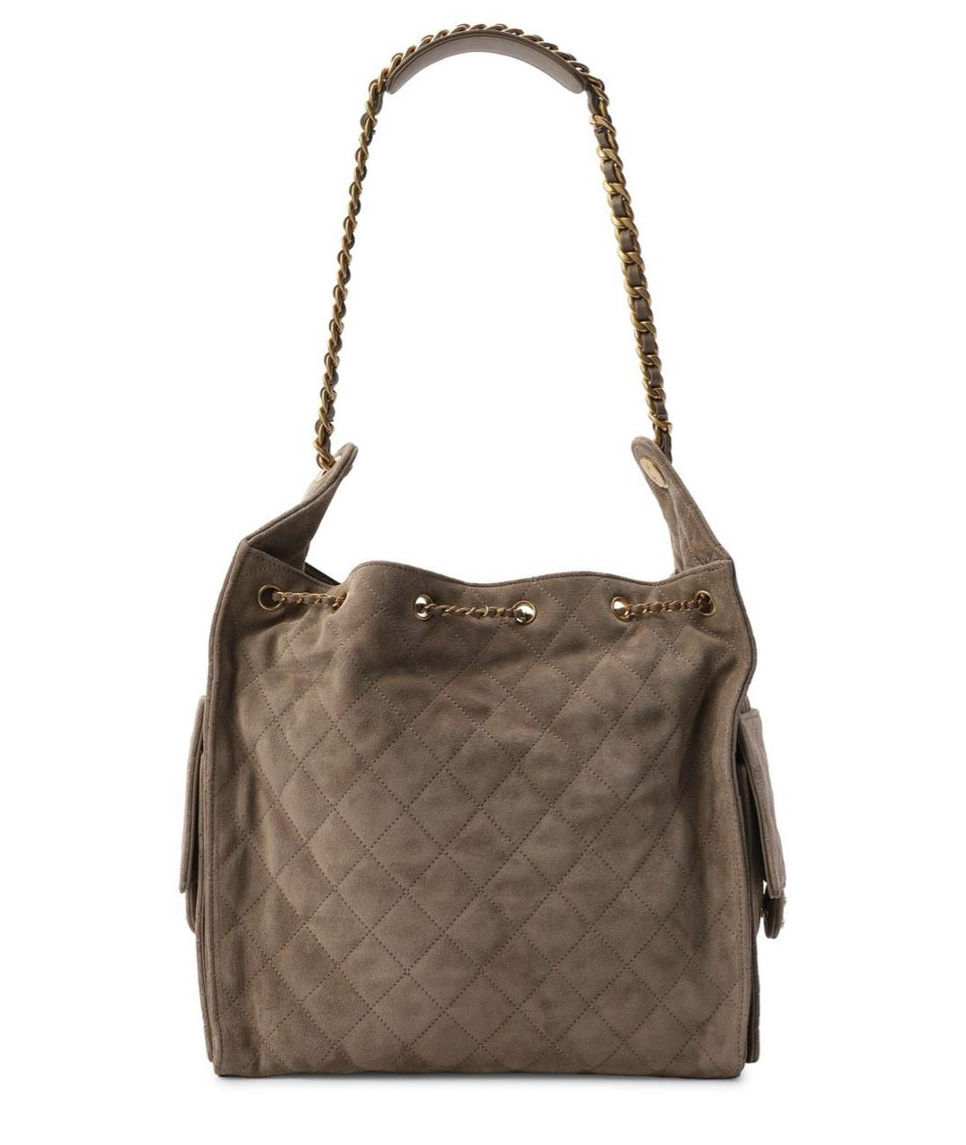 CHANEL Коричневая замшевая сумка через плечо, фото 3